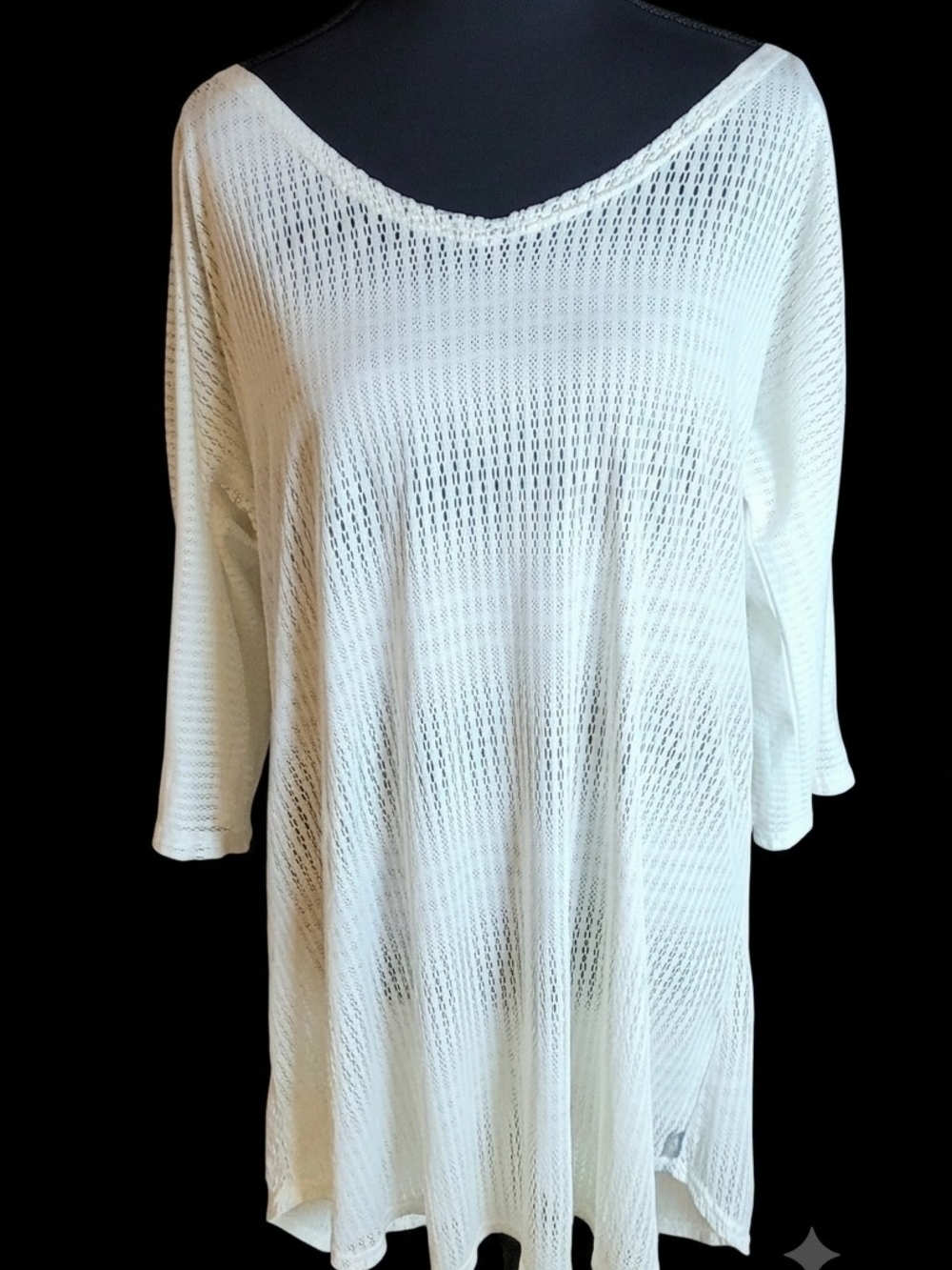O'Neill White Open-Knit Swim Coverup